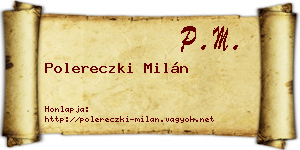 Polereczki Milán névjegykártya